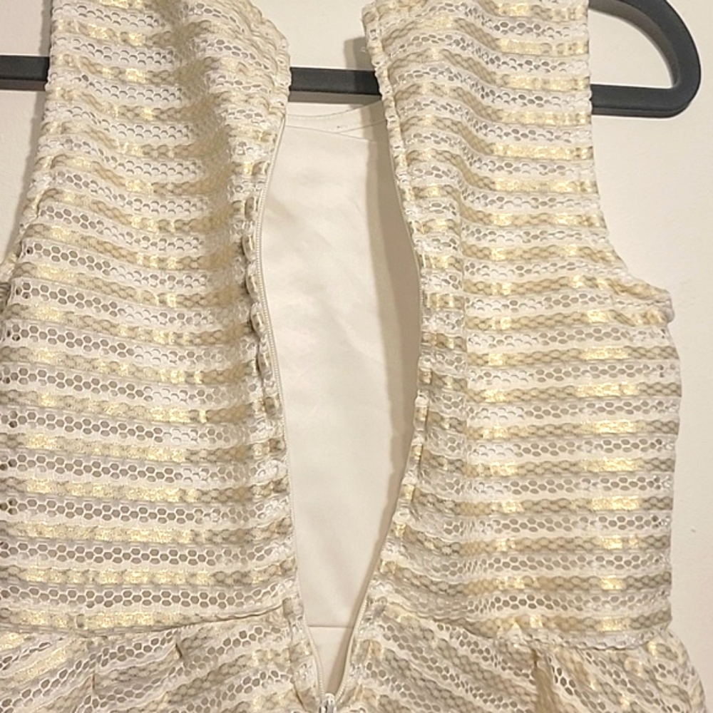 Elegant White/Cream Crochet Kids Dress Size XL-14 By PLACE - Picture 9 of 16